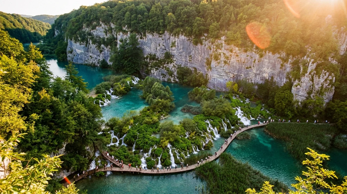 Plitvicei-tavak vízesések és türkiz tavak